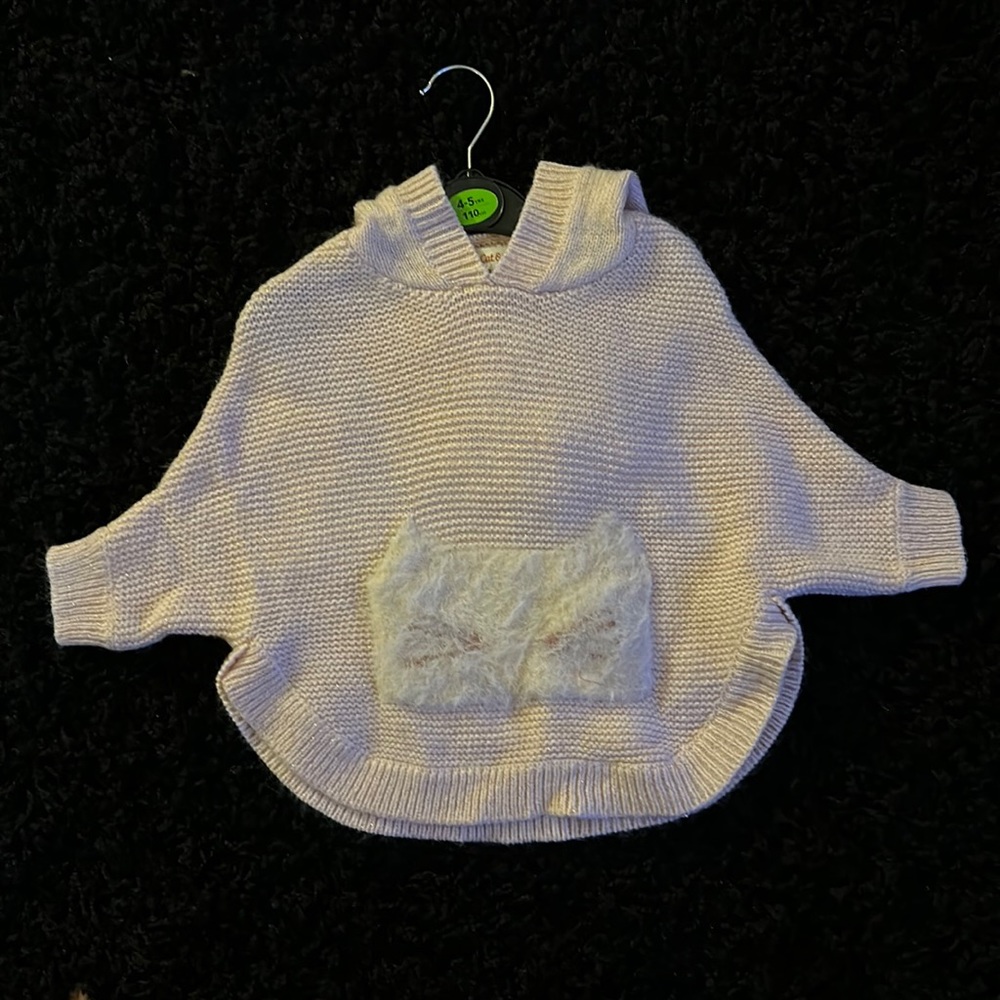 Pink poncho sweater